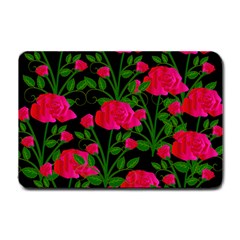 Roses At Night Small Doormat  by snowwhitegirl