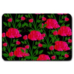 Roses At Night Large Doormat  by snowwhitegirl