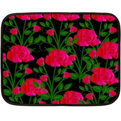 Roses At Night Fleece Blanket (mini) by snowwhitegirl