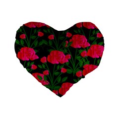 Roses At Night Standard 16  Premium Heart Shape Cushions by snowwhitegirl