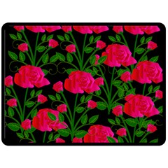 Roses At Night Double Sided Fleece Blanket (large)  by snowwhitegirl