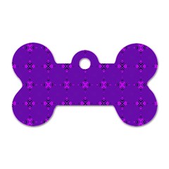 Bold Geometric Purple Circles Dog Tag Bone (One Side)