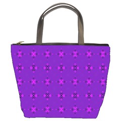 Bold Geometric Purple Circles Bucket Bag