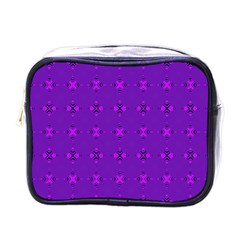 Bold Geometric Purple Circles Mini Toiletries Bag (One Side)