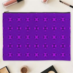 Bold Geometric Purple Circles Cosmetic Bag (XXXL)