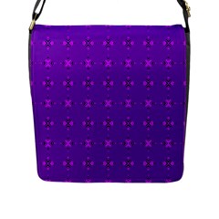 Bold Geometric Purple Circles Flap Closure Messenger Bag (L)