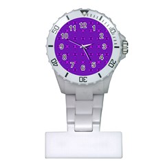 Bold Geometric Purple Circles Plastic Nurses Watch