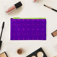 Bold Geometric Purple Circles Cosmetic Bag (XS)