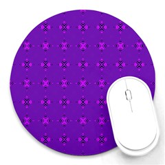 Bold Geometric Purple Circles Round Mousepads