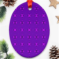 Bold Geometric Purple Circles Ornament (Oval)