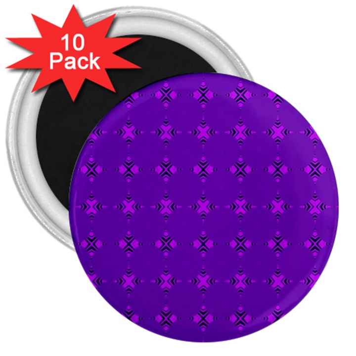 Bold Geometric Purple Circles 3  Magnets (10 pack) 