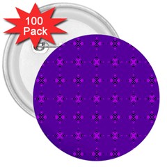 Bold Geometric Purple Circles 3  Buttons (100 pack) 