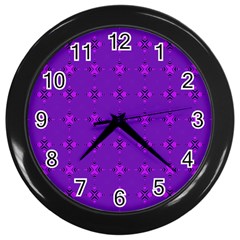 Bold Geometric Purple Circles Wall Clock (black) by BrightVibesDesign