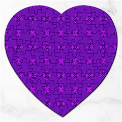 Bold Geometric Purple Circles Jigsaw Puzzle (Heart)