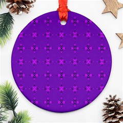 Bold Geometric Purple Circles Round Ornament (Two Sides)