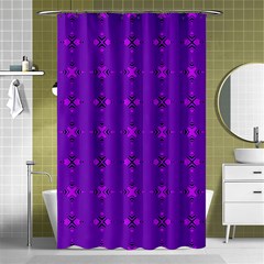 Bold Geometric Purple Circles Shower Curtain 48  x 72  (Small) 