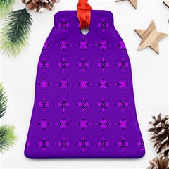 Bold Geometric Purple Circles Bell Ornament (Two Sides)