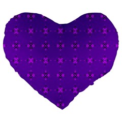 Bold Geometric Purple Circles Large 19  Premium Heart Shape Cushions by BrightVibesDesign