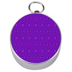 Bold Geometric Purple Circles Silver Compasses