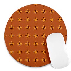 Bold  Geometric Yellow Circles Sm Round Mousepads by BrightVibesDesign