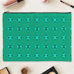 Modern Bold Geometric Green Circles Sm Cosmetic Bag (xxxl) by BrightVibesDesign