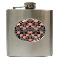 Heavy Metal Meets Power Of The Big Flower Hip Flask (6 Oz) by pepitasart