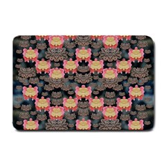 Heavy Metal Meets Power Of The Big Flower Small Doormat  by pepitasart