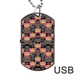 Heavy Metal Meets Power Of The Big Flower Dog Tag Usb Flash (two Sides) by pepitasart