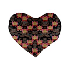 Heavy Metal Meets Power Of The Big Flower Standard 16  Premium Flano Heart Shape Cushions by pepitasart