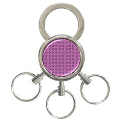 Floral Circles Pink 3-ring Key Chains by BrightVibesDesign