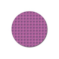 Floral Circles Pink Magnet 3  (round) by BrightVibesDesign