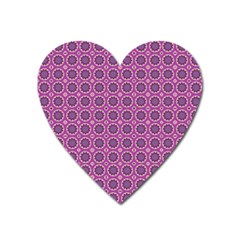 Floral Circles Pink Heart Magnet by BrightVibesDesign