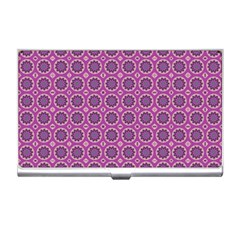 Floral Circles Pink Business Card Holder by BrightVibesDesign