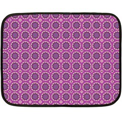 Floral Circles Pink Fleece Blanket (mini) by BrightVibesDesign