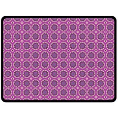 Floral Circles Pink Fleece Blanket (large)  by BrightVibesDesign