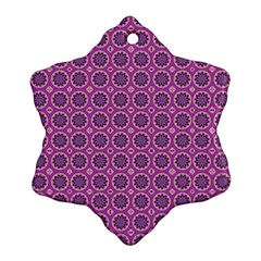 Floral Circles Pink Snowflake Ornament (two Sides)