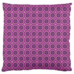 Floral Circles Pink Large Cushion Case (one Side) by BrightVibesDesign