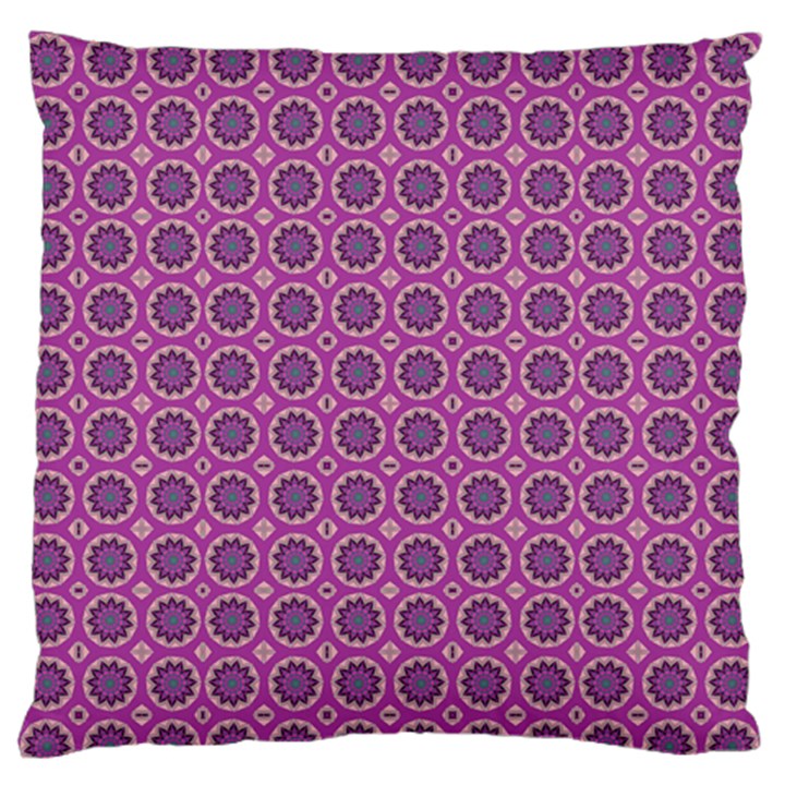 Floral Circles Pink Standard Flano Cushion Case (One Side)