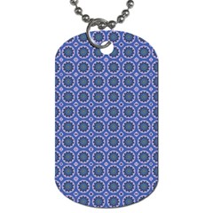 Floral Circles Blue Dog Tag (one Side) by BrightVibesDesign