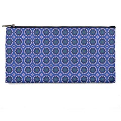 Floral Circles Blue Pencil Cases