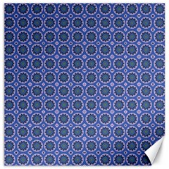 Floral Circles Blue Canvas 20  X 20  by BrightVibesDesign