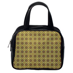 Floral Circles Yellow Classic Handbag (one Side) by BrightVibesDesign