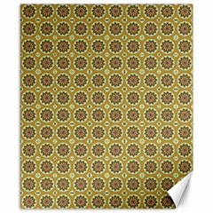 Floral Circles Yellow Canvas 8  X 10  by BrightVibesDesign