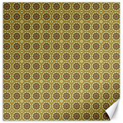 Floral Circles Yellow Canvas 20  X 20  by BrightVibesDesign