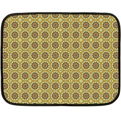 Floral Circles Yellow Fleece Blanket (mini) by BrightVibesDesign