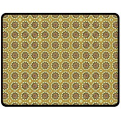 Floral Circles Yellow Fleece Blanket (medium)  by BrightVibesDesign