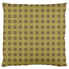 Floral Circles Yellow Large Flano Cushion Case (two Sides) by BrightVibesDesign