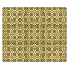 Floral Circles Yellow Double Sided Flano Blanket (small)  by BrightVibesDesign