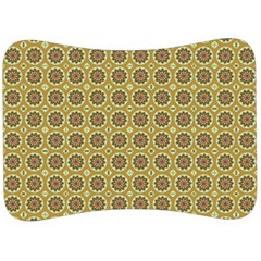 Floral Circles Yellow Velour Seat Head Rest Cushion