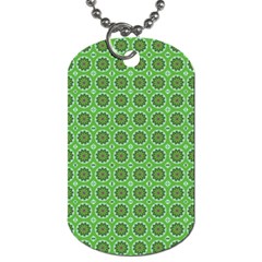 Floral Circles Green Dog Tag (one Side) by BrightVibesDesign